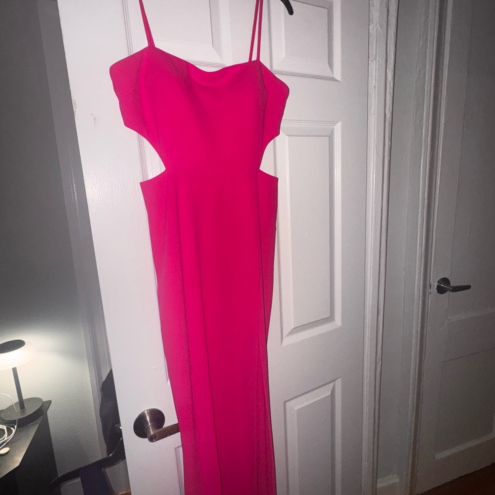 Xscape Vibrant Pink Backless Dress